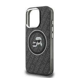 Karl Lagerfeld IML K&CH Heads Repeated Logo MagSafe Case for iPhone 15 Pro / black