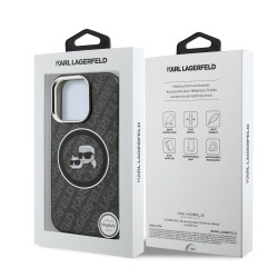 Karl Lagerfeld IML K&CH Heads Repeated Logo MagSafe Case for iPhone 15 Pro / black