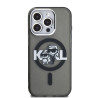 Karl Lagerfeld IML Glitter Karl and Choupette Sketch MagSafe Case for iPhone 15 Pro / black