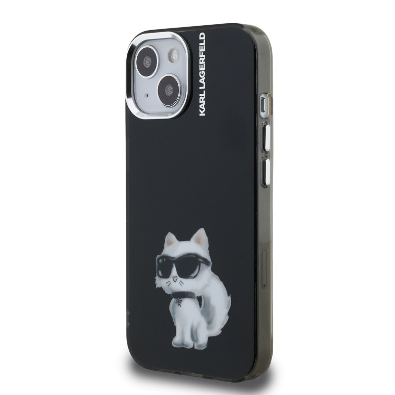 Karl Lagerfeld IML Aquarelle Choupette Case for iPhone 15 / Black