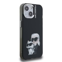 Karl Lagerfeld IML Aquarelle Karl and Choupette Case for iPhone 15 / Black
