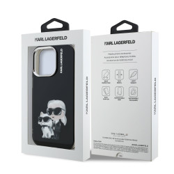 Karl Lagerfeld IML Aquarelle Karl and Choupette Case for iPhone 15 Pro / black