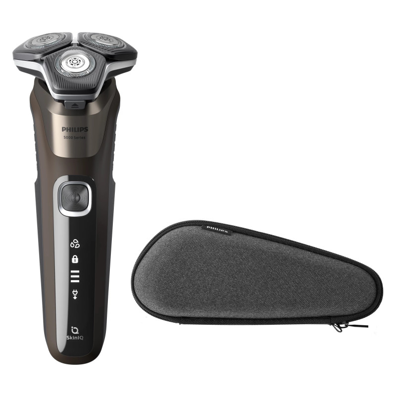 Philips SHAVER Series 5000 S5886/30 skustuvas vyrams Rotorinis skustuvas Apkarpymo mašinėlė Juoda, Ruda