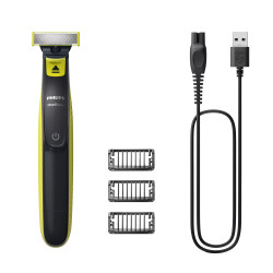 Philips Norelco OneBlade QP2724/10 skustuvas vyrams Apkarpymo mašinėlė Pilka, Gelsvai žalsva spalva