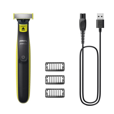 Philips Norelco OneBlade QP2724/10 skustuvas vyrams Apkarpymo mašinėlė Pilka, Gelsvai žalsva spalva