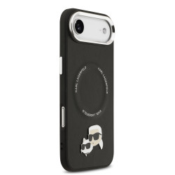 Karl Lagerfeld PU Karl and Choupette Heads Pins MagSafe Case for iPhone Air / Black