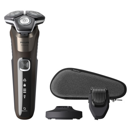 Philips SHAVER Series 5000 S5886/38 skustuvas vyrams Rotorinis skustuvas Apkarpymo mašinėlė Juoda, Ruda