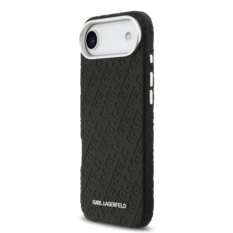 Karl Lagerfeld Grained PU Repeated Logo MagSafe Case for iPhone Air / black