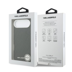 Karl Lagerfeld Grained PU Repeated Logo MagSafe Case for iPhone Air / black