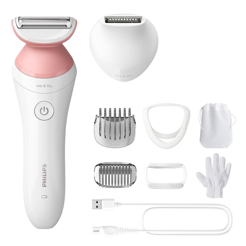 Philips 6000 series BRL146/00 skustuvas moterims 1 galvutės Apkarpymo mašinėlė Pilka, Rožinė, Balta