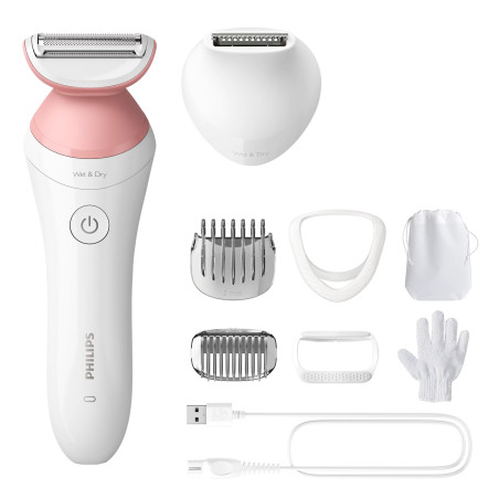 Philips 6000 series BRL146/00 skustuvas moterims 1 galvutės Apkarpymo mašinėlė Pilka, Rožinė, Balta