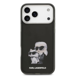 Karl Lagerfeld IML Aquarelle Karl and Choupette Case for iPhone 17 Pro / Black