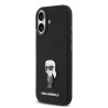 Karl Lagerfeld Liquid Silicone Metal Ikonik Case for iPhone 17 / Black