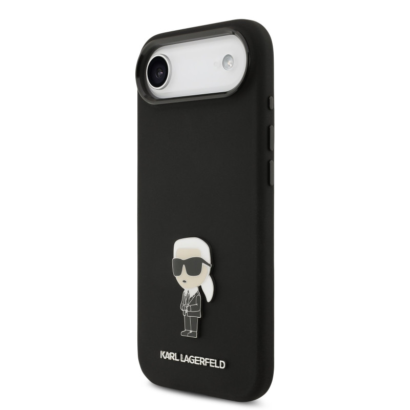 Karl Lagerfeld Liquid Silicone Metal Ikonik Case for iPhone Air / Black