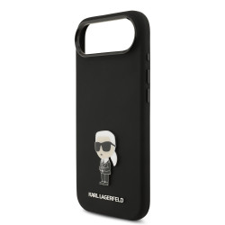 Karl Lagerfeld Liquid Silicone Metal Ikonik Case for iPhone Air / Black