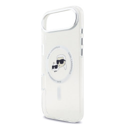 Karl Lagerfeld IML K&CH Heads Metal Frame MagSafe Case for iPhone Air / Transparent
