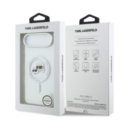 Karl Lagerfeld IML K&CH Heads Metal Frame MagSafe Case for iPhone Air / Transparent