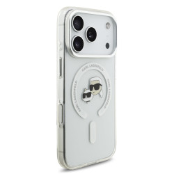 Karl Lagerfeld IML K&CH Heads Metal Frame MagSafe Case for iPhone 17 Pro / Transparent