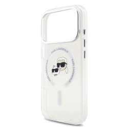 Karl Lagerfeld IML K&CH Heads Metal Frame MagSafe Case for iPhone 17 Pro / Transparent
