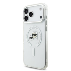 Karl Lagerfeld IML K&CH Heads Metal Frame MagSafe Case for iPhone 17 Pro Max / Transparent