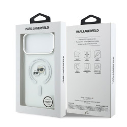 Karl Lagerfeld IML K&CH Heads Metal Frame MagSafe Case for iPhone 17 Pro Max / Transparent