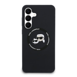 Karl Lagerfeld Liquid Silicone K&CH Heads MagSafe Case for Samsung Galaxy S25 FE / Black