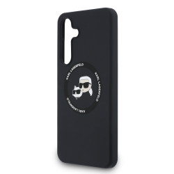 Karl Lagerfeld Liquid Silicone K&CH Heads MagSafe Case for Samsung Galaxy S25 FE / Black