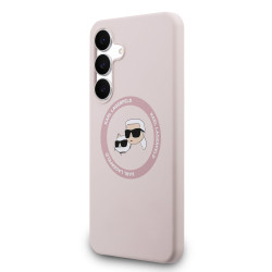 Karl Lagerfeld Liquid Silicone K&CH Heads MagSafe Case for Samsung Galaxy S25 FE / pink