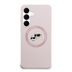 Karl Lagerfeld Liquid Silicone K&CH Heads MagSafe Case for Samsung Galaxy S25 FE / pink