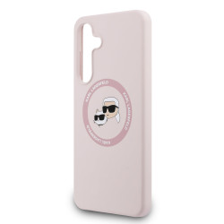 Karl Lagerfeld Liquid Silicone K&CH Heads MagSafe Case for Samsung Galaxy S25 FE / pink