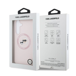 Karl Lagerfeld Liquid Silicone K&CH Heads MagSafe Case for Samsung Galaxy S25 FE / pink