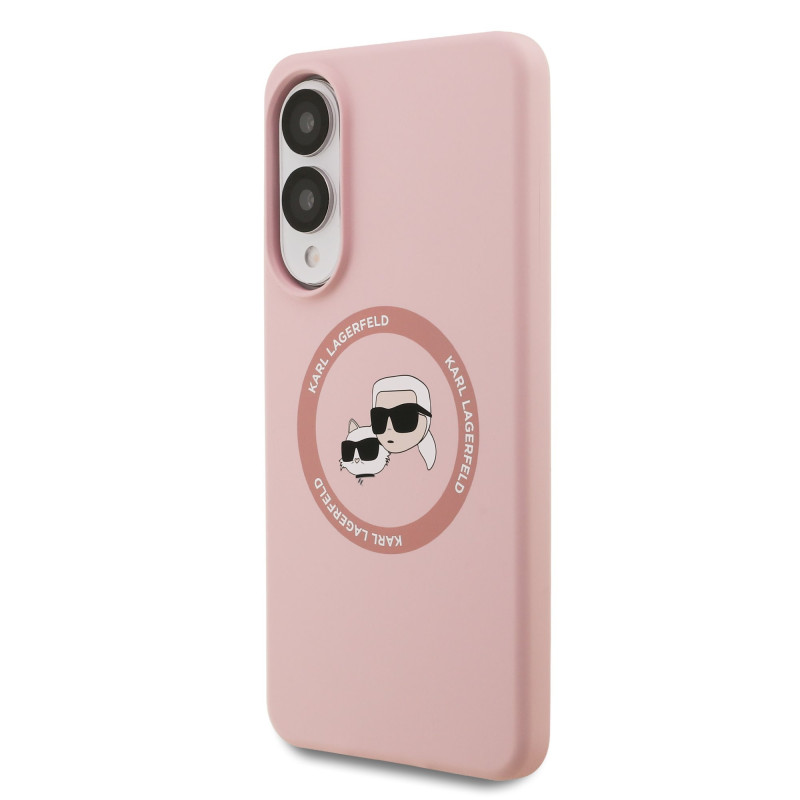 Karl Lagerfeld Liquid Silicone Double Heads MagSafe Case for Samsung Galaxy S25 Edge / Pink