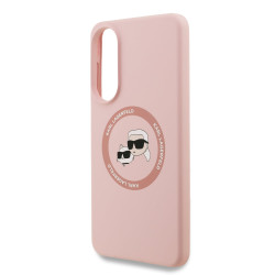 Karl Lagerfeld Liquid Silicone Double Heads MagSafe Case for Samsung Galaxy S25 Edge / Pink
