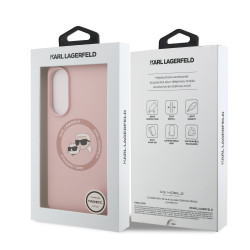 Karl Lagerfeld Liquid Silicone Double Heads MagSafe Case for Samsung Galaxy S25 Edge / Pink