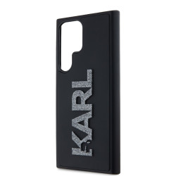 Karl Lagerfeld 3D Rubber Glitter Logo Case for Samsung Galaxy S24 Ultra / Black