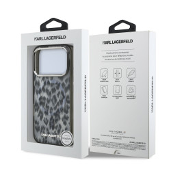 Karl Lagerfeld IML Leopard MagSafe Case for iPhone 17 Pro / Grey