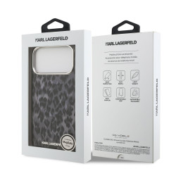 Karl Lagerfeld IML Leopard MagSafe Case for iPhone 17 Pro Max / Grey