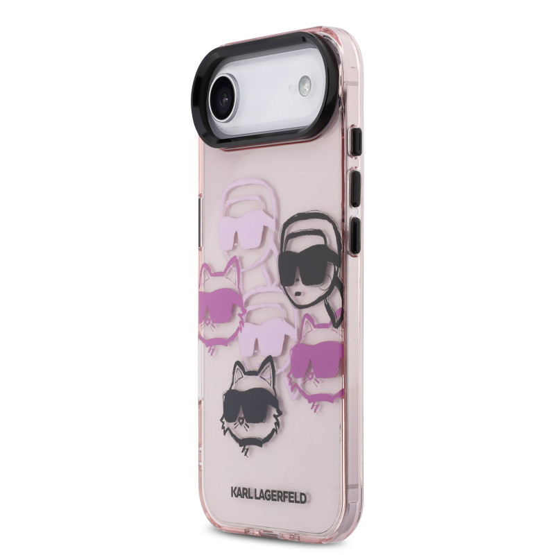 Karl Lagerfeld IML Multi Karl and Choupette Heads Case for iPhone Air / pink