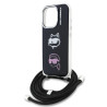Karl Lagerfeld IML Crossbody Karl and Choupette Heads Case for iPhone 16 Pro / Black