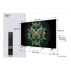 TCL C6K 75C6K TV 190.5 cm (75") 4K Ultra HD Smart TV Wi-Fi Metallic