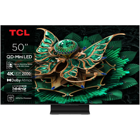 TCL 50C7K televizorius 127 cm (50") 4K Ultra HD Smart TV „Wi-Fi“ Metalinis 2000 cd/m²