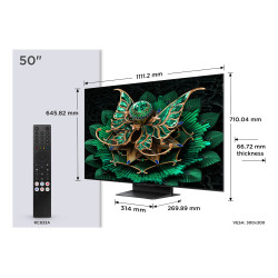 TCL 50C7K TV 127 cm (50") 4K Ultra HD Smart TV Wi-Fi Metallic 2000 cd/m²