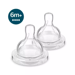 Philips Avent SCY764/02 Fast Flow 6M+ Silicone Bottle Teats 2 pcs