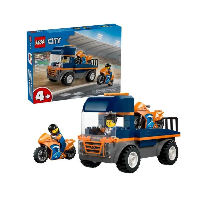 LEGO CITY 60491 Motorcycle Transporter Constructor