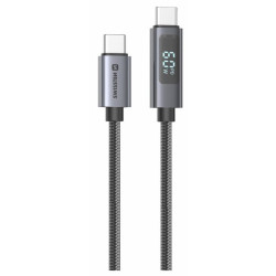 Swissten LCD Cable 60W USB-C - USB-C 1m