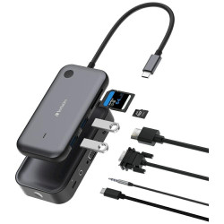 Verbatim WDA-01 Share My Screen  Docking station 1080p / USB / HDMI / VGA / USB-C / SD / microSD