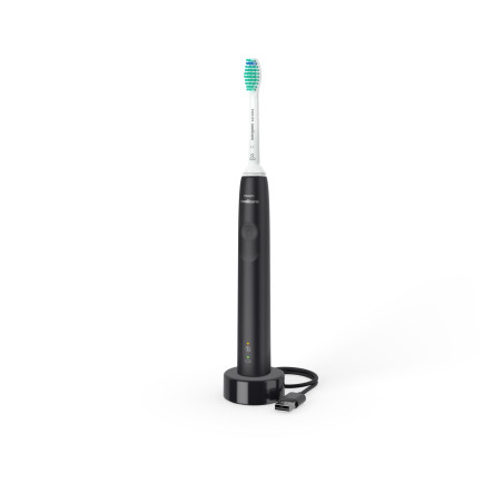 Philips Sonicare 3100 series HX3671/14 elektrinis dantų šepetėlis Suaugusiems „Sonic“ dantų šepetėlis Juoda