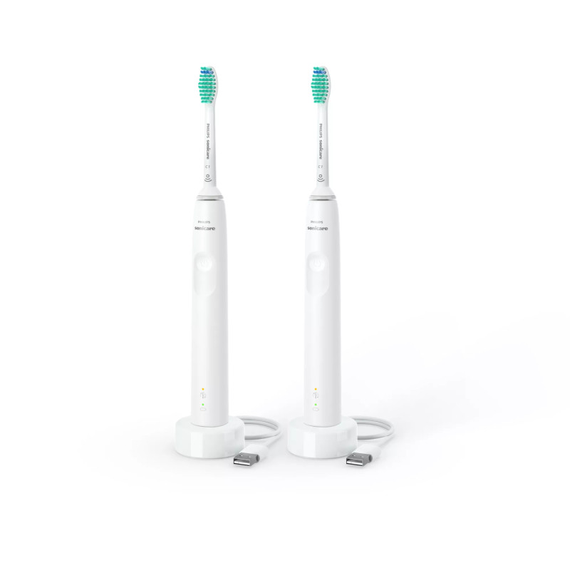 Philips 3000 series HX3675/13 elektrinis dantų šepetėlis Suaugusiems „Sonic“ dantų šepetėlis Balta