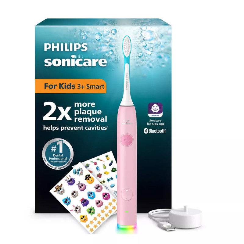 Philips HX6600/11 elektrinis dantų šepetėlis Vaikiškas „Sonic“ dantų šepetėlis Rožinė