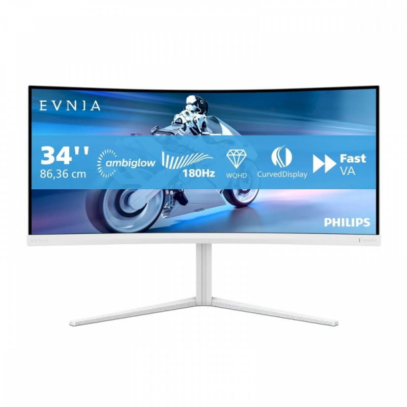Philips Evnia 5000 34M2C5501A Monitor 34 " / Fast VA / 3440×1400 / HDMI / DisplayPort / 180 Hz